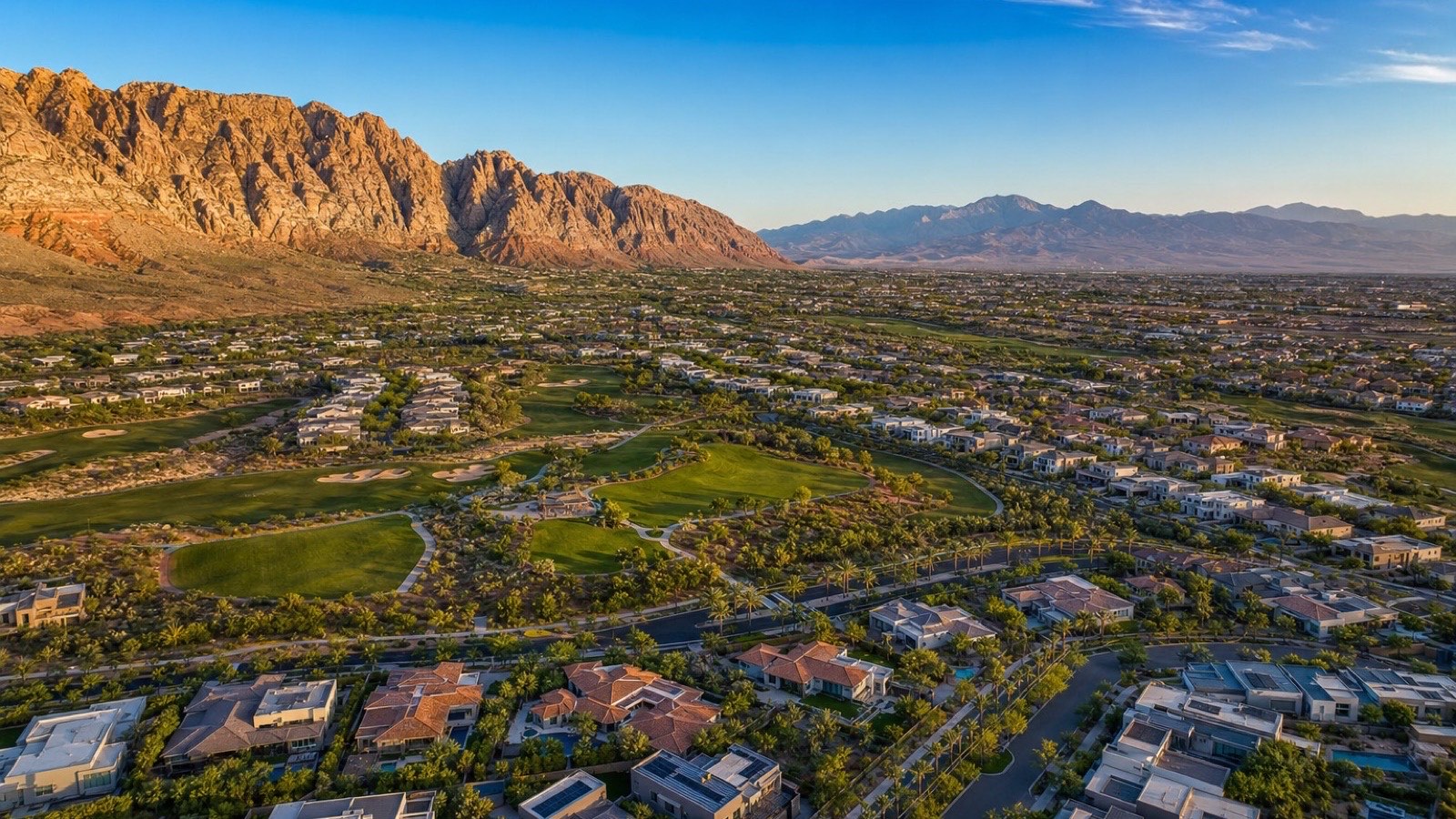 Tree-lined Summerlin residential village with parks and top-rated school nearby
